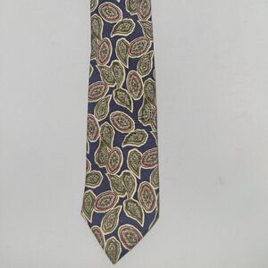 Hathaway All Silk Tie in Blue Paisley Men's